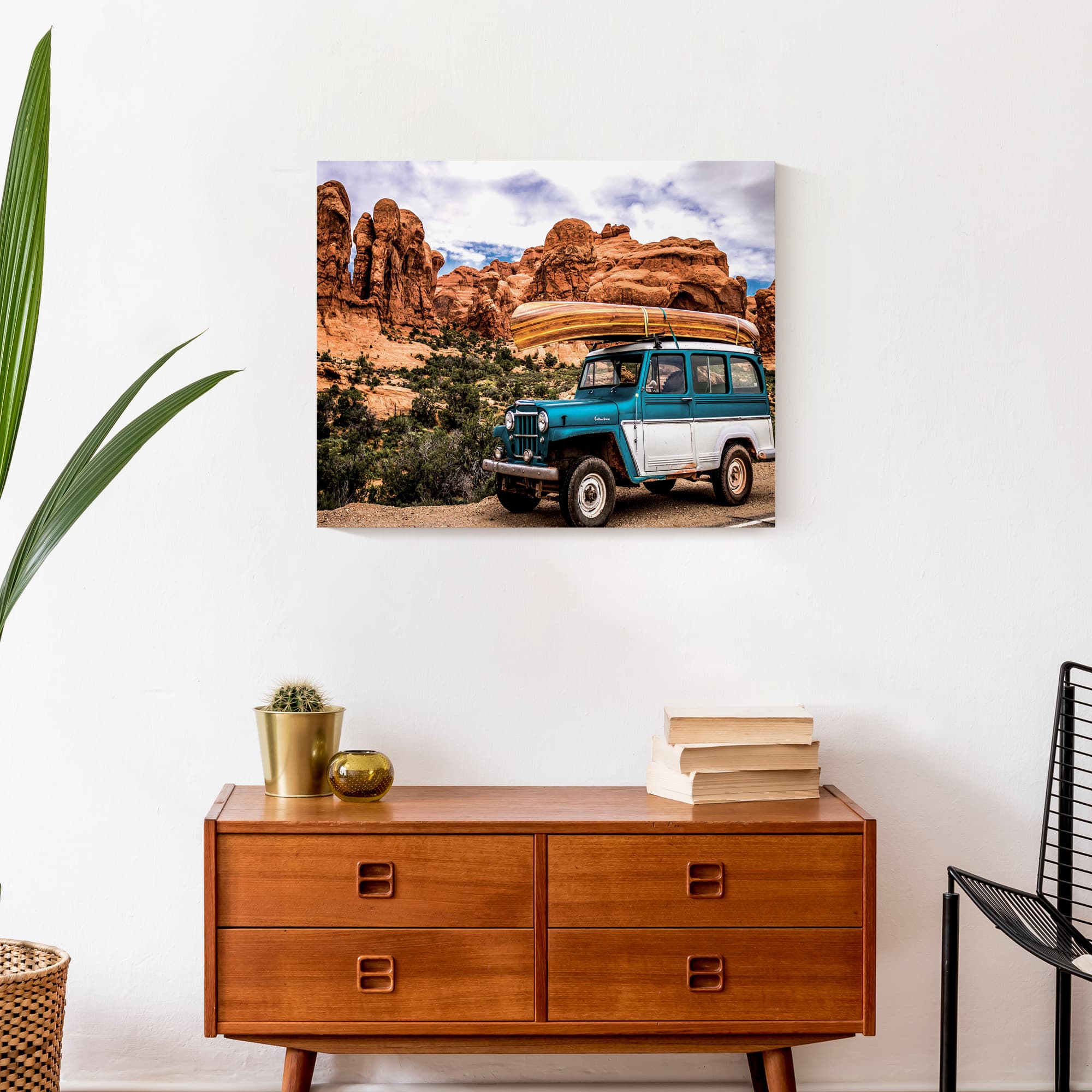 Adventuring Jeep 20" x 16" Canvas Wall Art